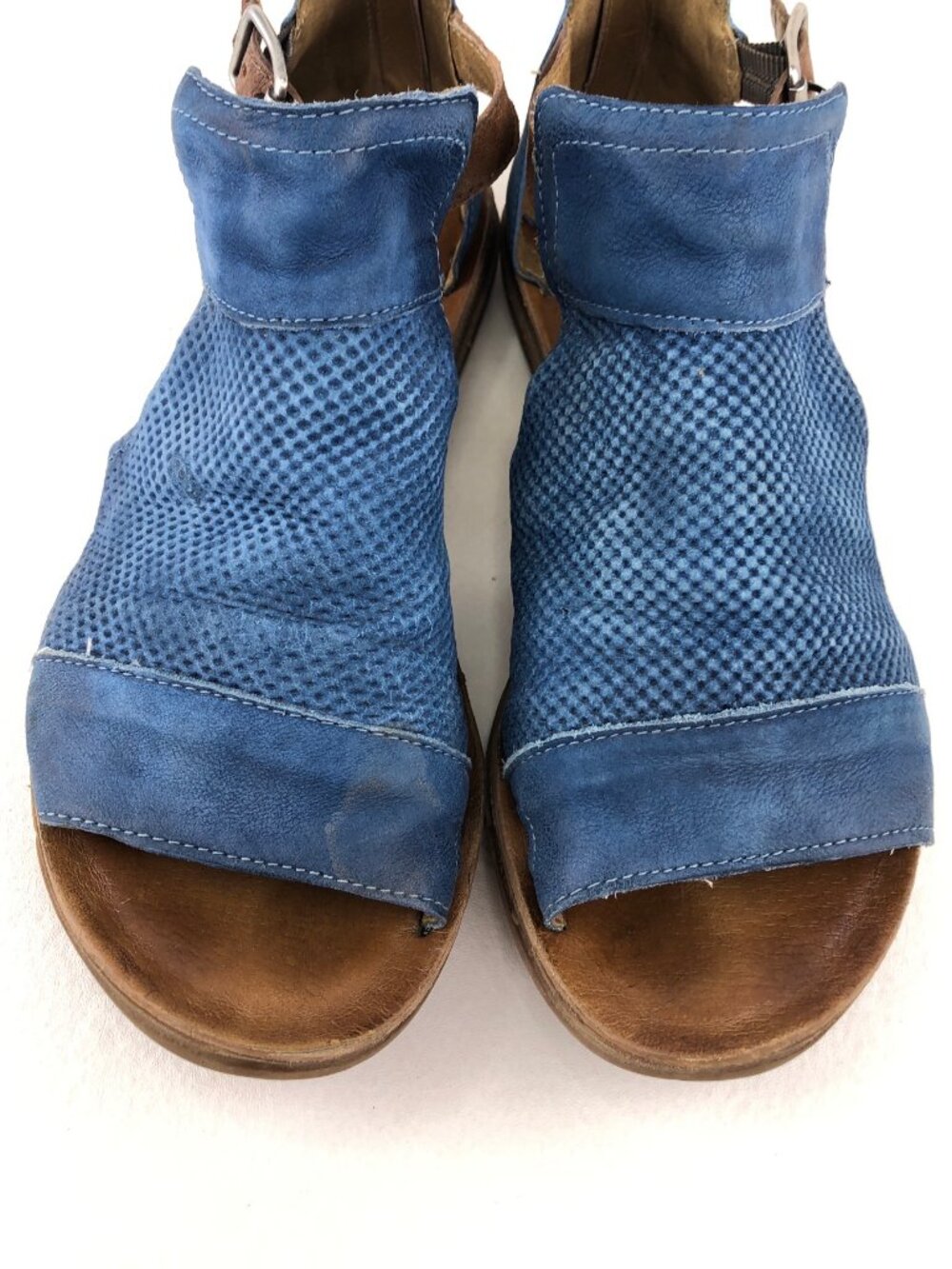 Miz Mooz Fiona Blue Leather Sandals - Picture 12 of 14